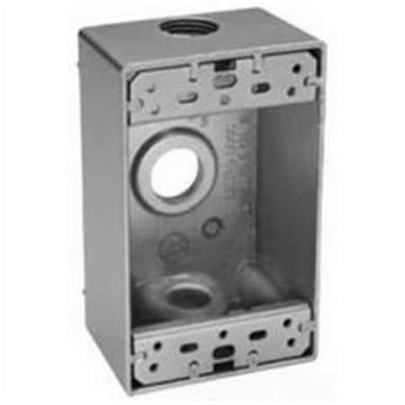 Tool Electrical Box, 18.3 cu in, Outlet Box Type, 1 Gang, Die-Cast Metal, Rectangular Shape TO2630394